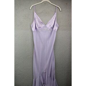 Madison Studio Intimates Purple Embroidered Beaded Slip Dress-Size Large-Fairy